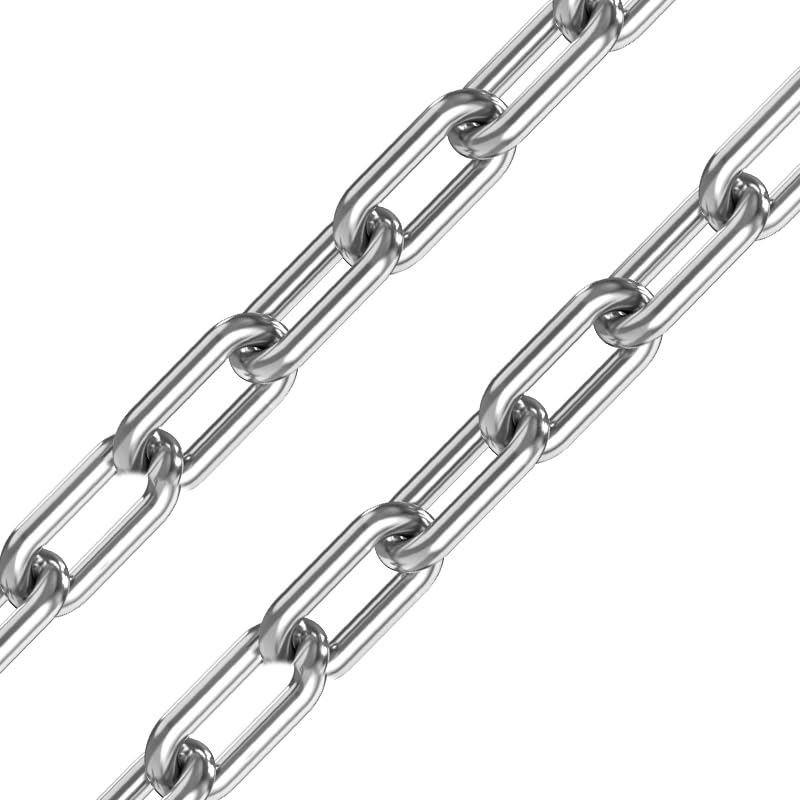 Fetoatar SUS304 Stainless Steel Chain Metal Chain Link Chain Small Light Duty Chain Utility Chain for Home Outdoor Camping Hanging Pet Chain Prevention Theft - Image 1